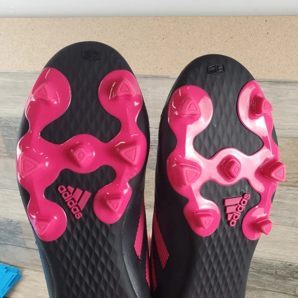 Adidas Goletto VIII FG Kids Shoes Sz 6 Black Pink Leather Lace-Up Soccer Cleats